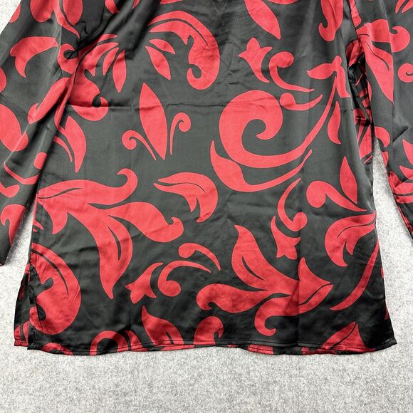 Chicos Top Blouse Size 1 Embellished Tunic Festive Scroll LS Allure Red NEW $129 - Picture 9 of 15